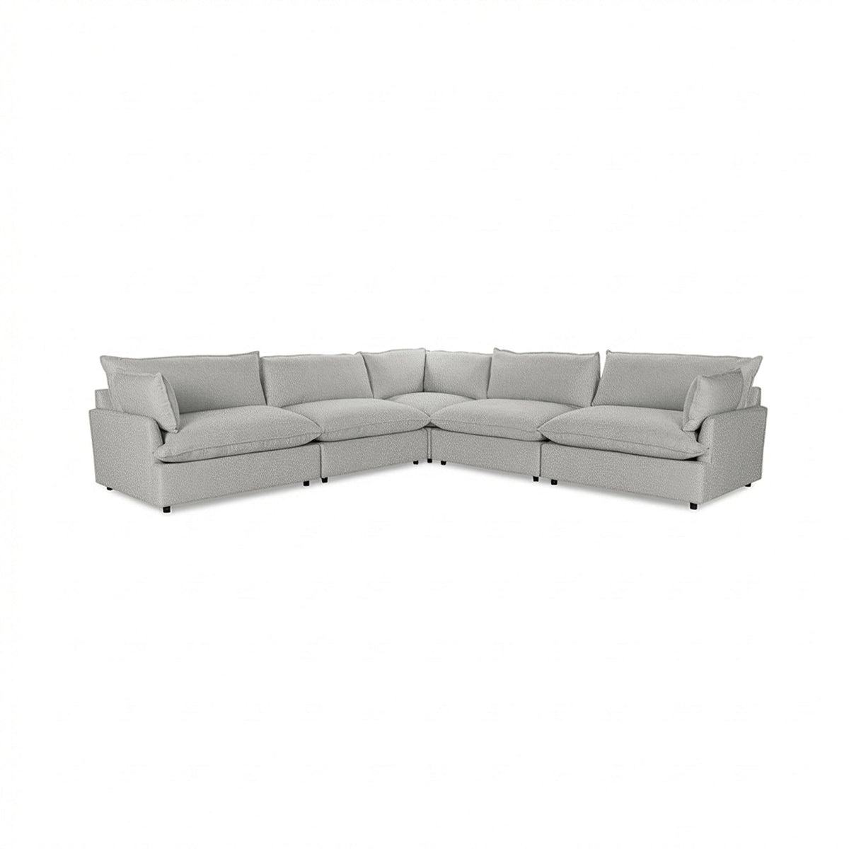 Caplan 5 Piece Sectional - Dove / Leather - Classic Home 5308SC5EPDV