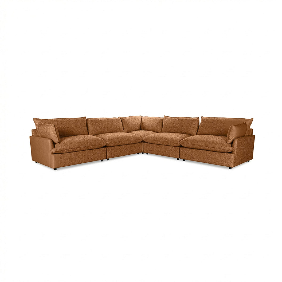 Caplan 5 Piece Sectional - Saddle / Leather - El Paso - Classic Home 5308SC5EPSD