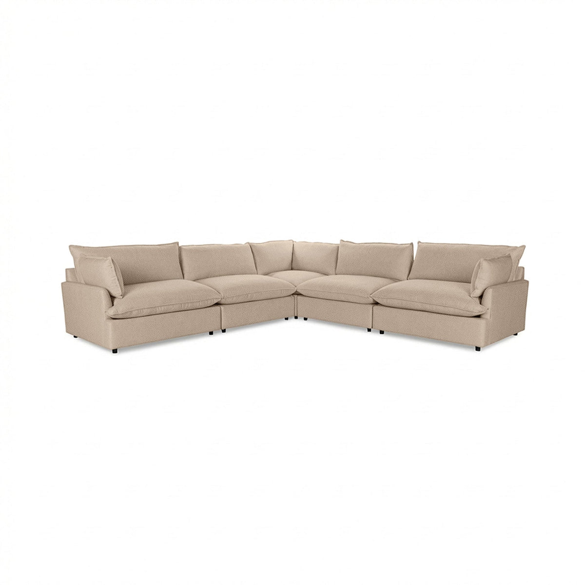 Caplan 5 Piece Sectional - Cashmere / Leather - Classic Home 5308SC5LCM