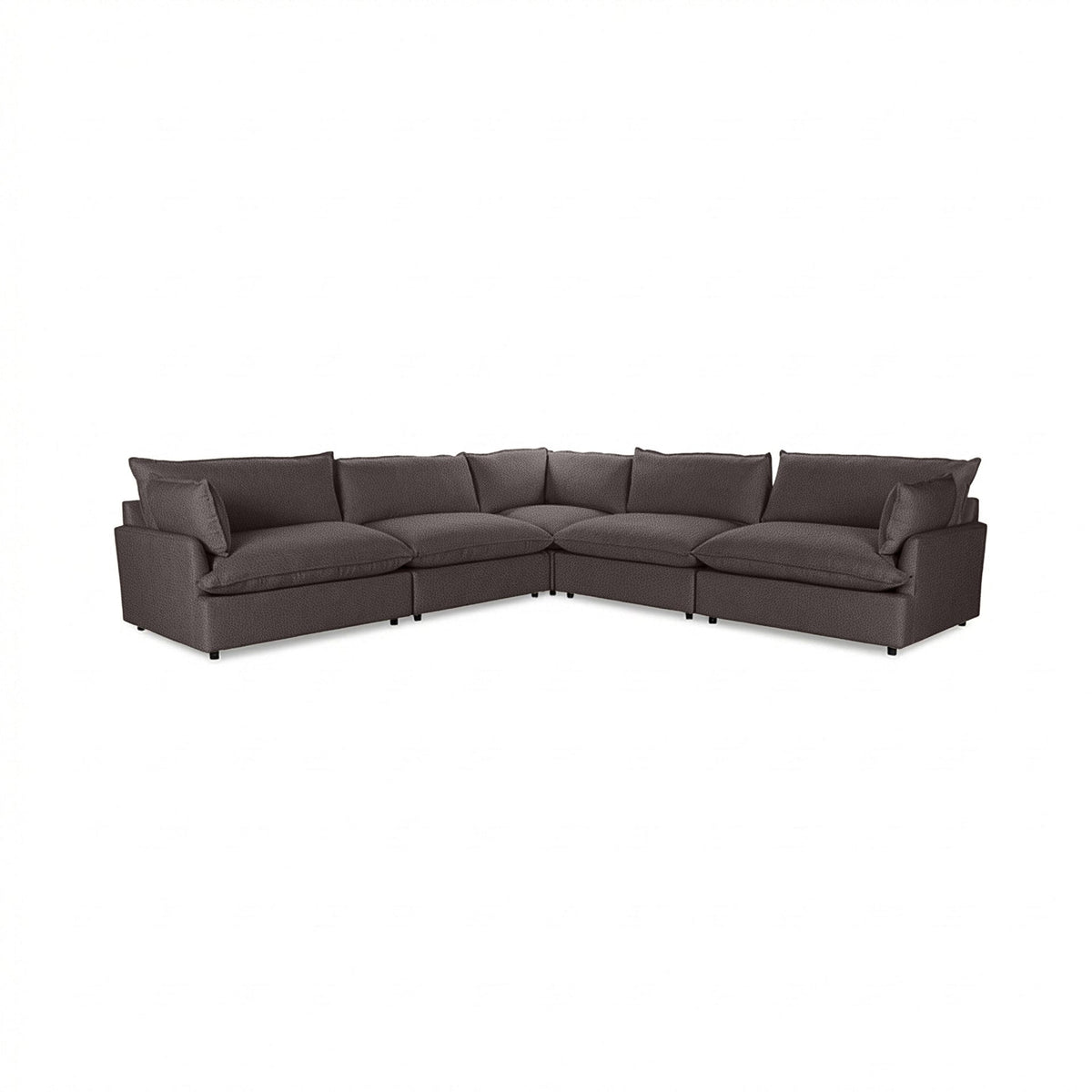 Caplan 5 Piece Sectional - Chocolate / Leather - Classic Home 5308SC5LCO