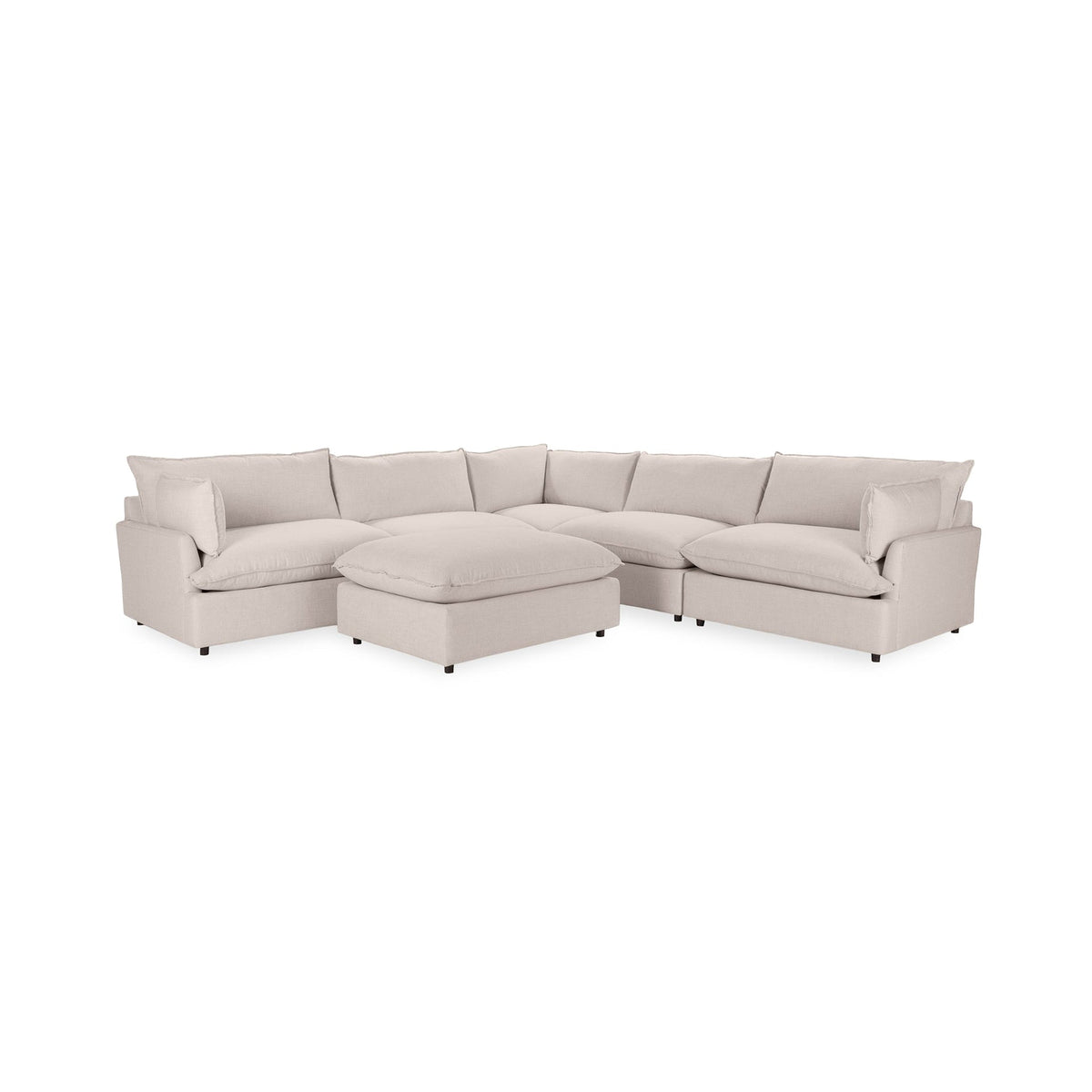 Caplan 6 Piece Sectional with Ottoman - Oat Beige / Olefin - Classic Home 5308SC621605
