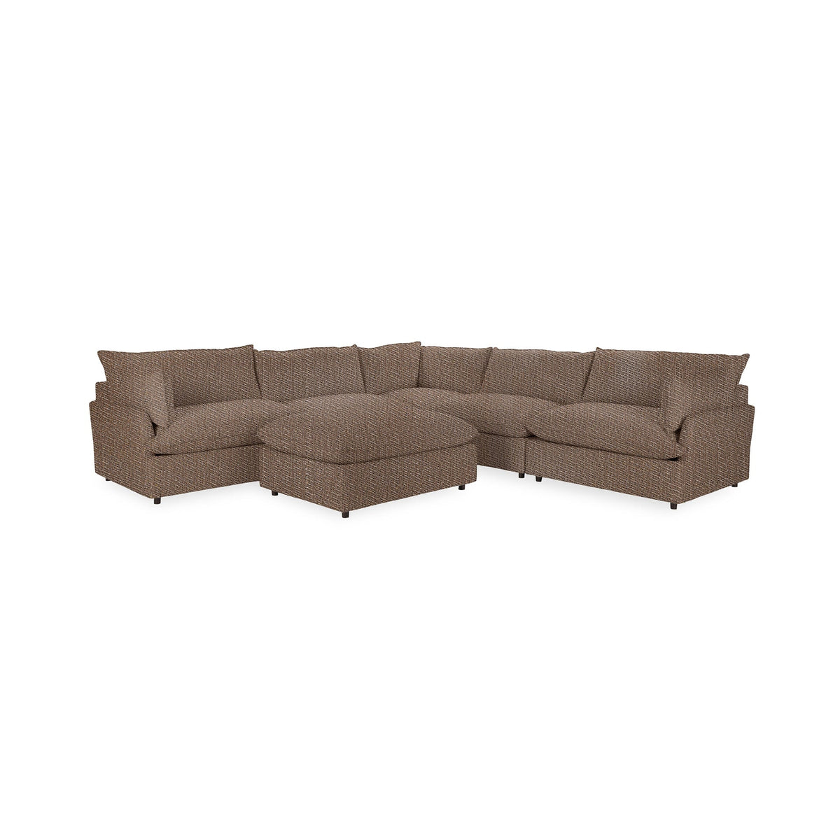 Caplan 6 Piece Sectional with Ottoman - Honeycomb / Polyester - Classic Home 5308SC622101