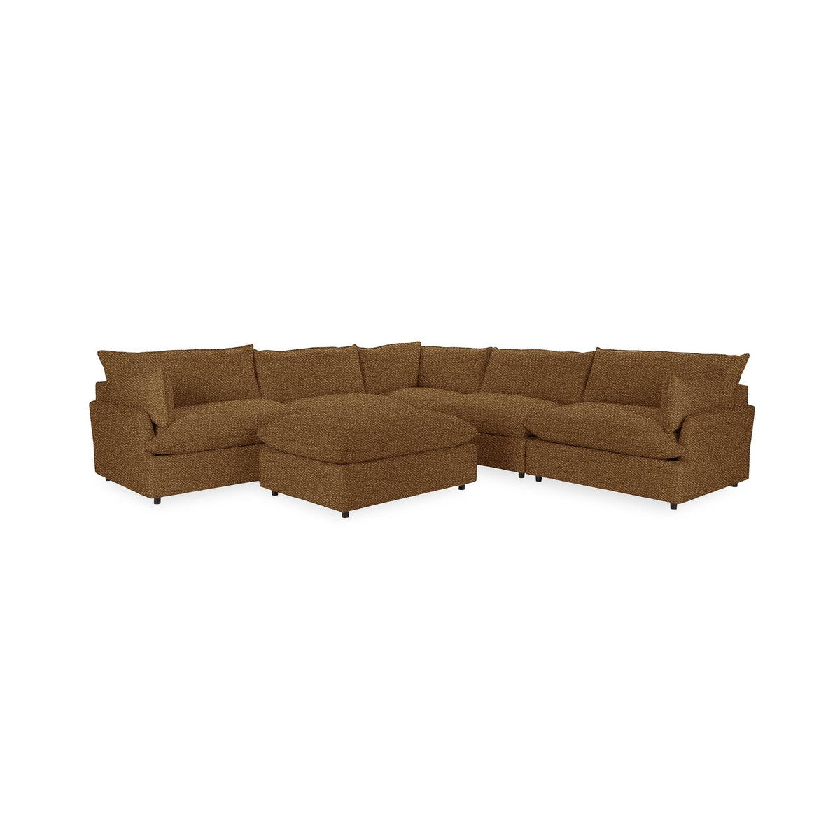 Caplan 6 Piece Sectional with Ottoman - Dijon Mustard / Polyester - Classic Home 5308SC622202