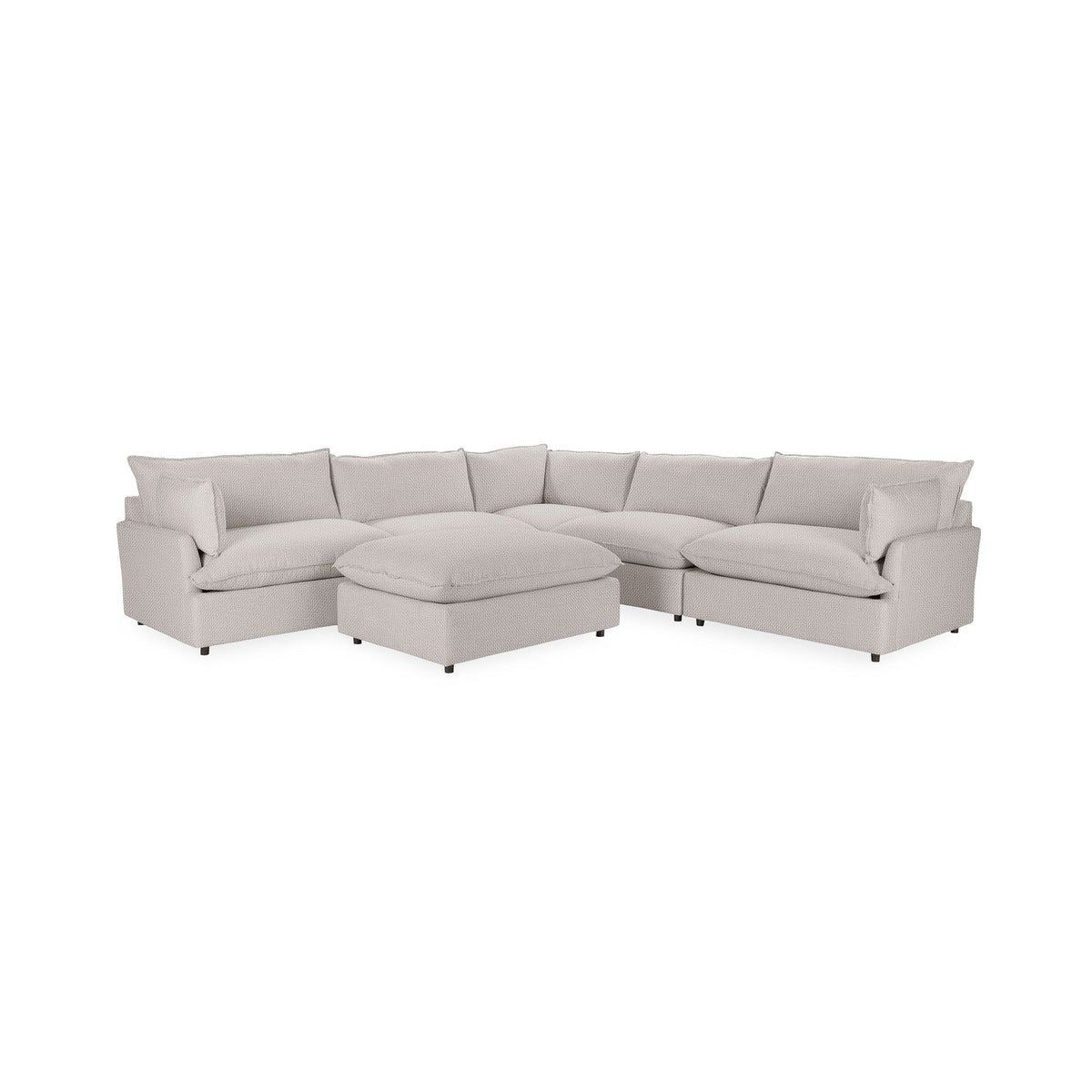 Caplan 6 Piece Sectional with Ottoman - Winter Wheat / Polyester - Classic Home 5308SC622203