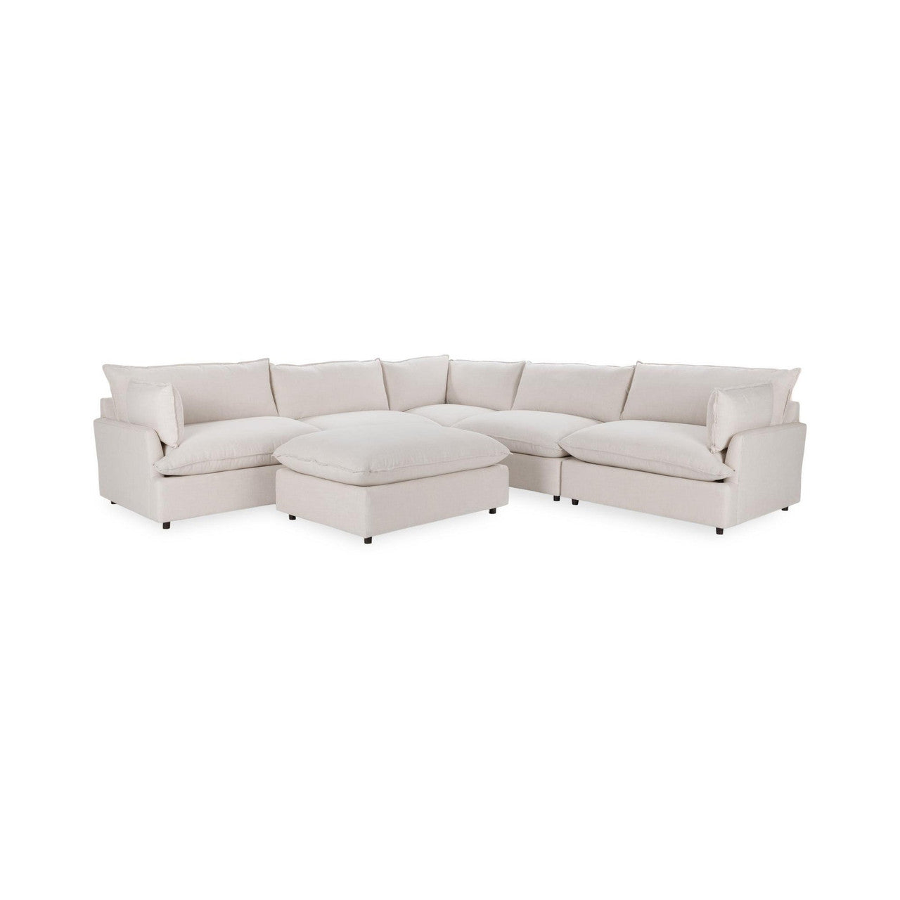 Caplan Upholstered 6pc Modular Sectional w/ Ottoman Dawn