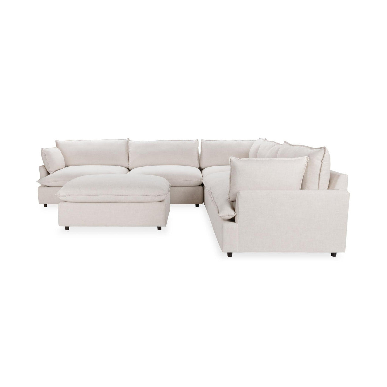 Caplan Upholstered 6pc Modular Sectional w/ Ottoman Dawn