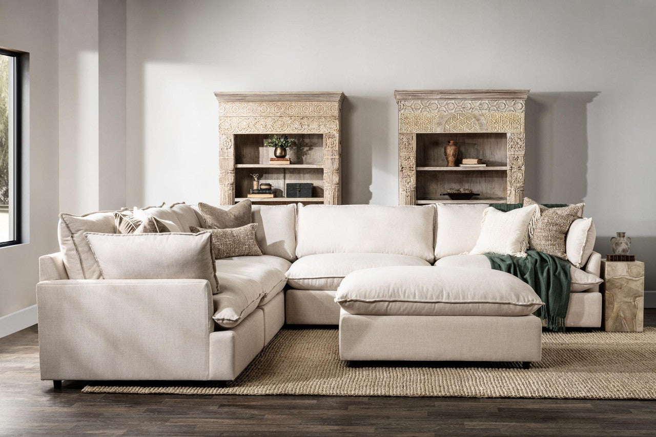 Caplan Upholstered 6pc Modular Sectional w/ Ottoman Dawn