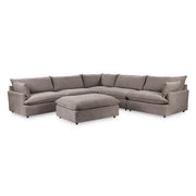 Caplan 6 Piece Sectional with Ottoman - Putty