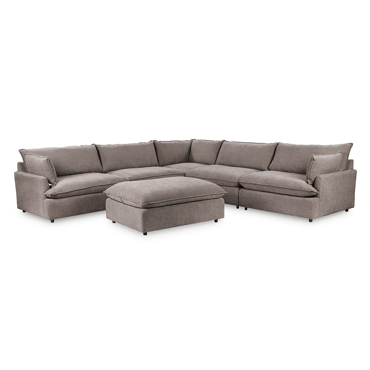 Caplan 6 Piece Sectional with Ottoman - Putty