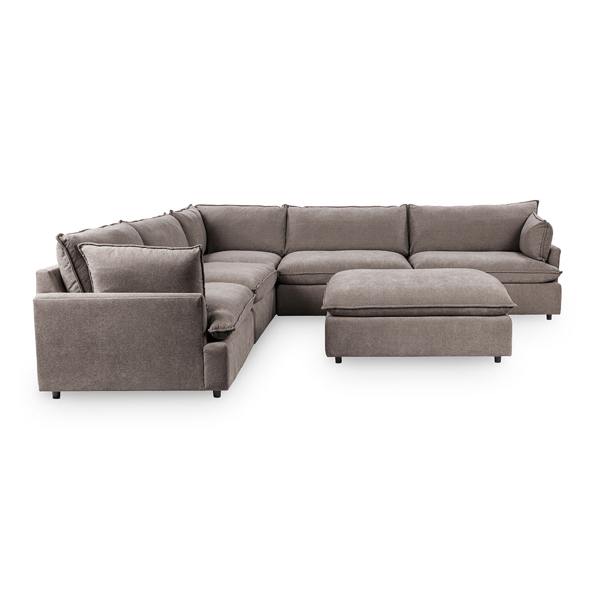 Caplan 6 Piece Sectional with Ottoman - Putty