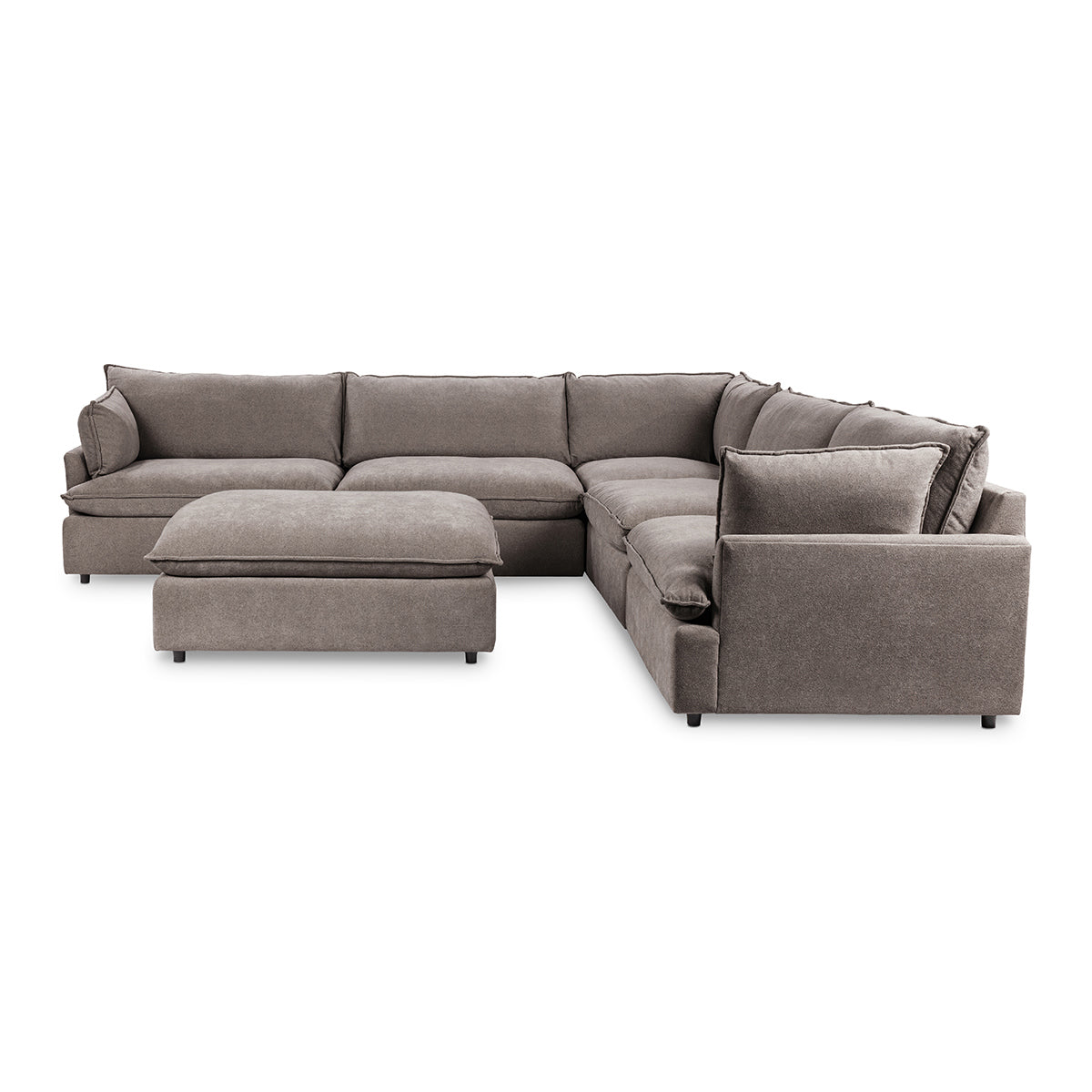 Caplan 6 Piece Sectional with Ottoman - Putty