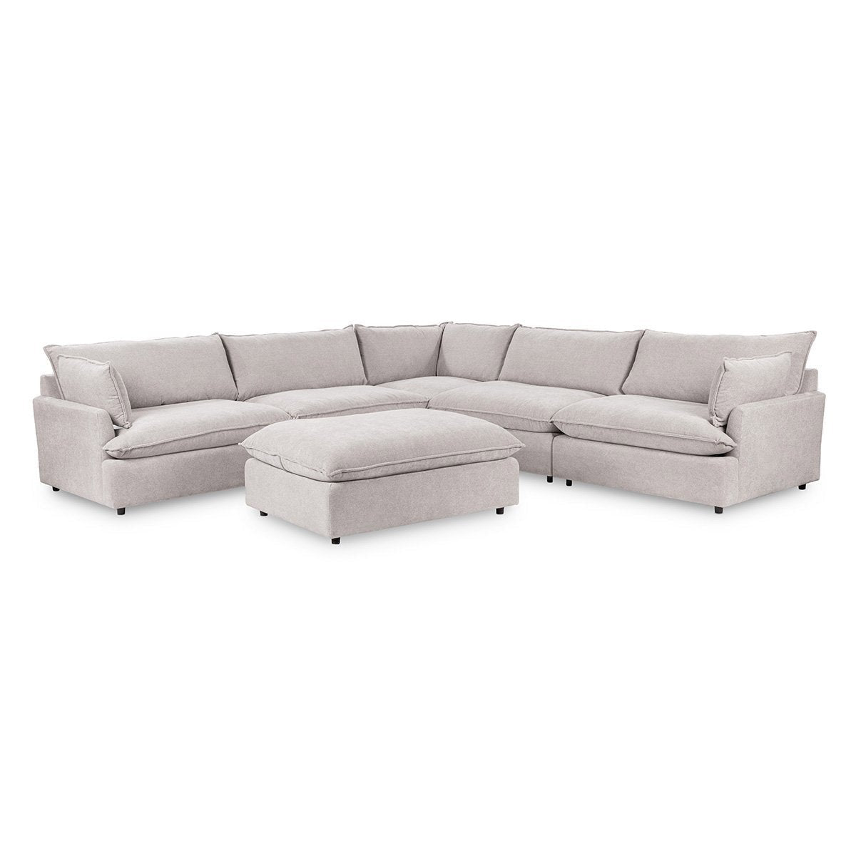 Caplan Upholstered 6pc Modular Sectional w/ Ottoman Elite