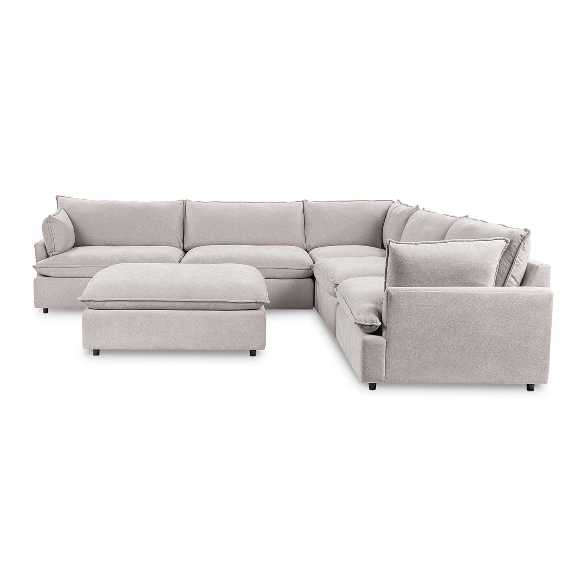Caplan Upholstered 6pc Modular Sectional w/ Ottoman Elite