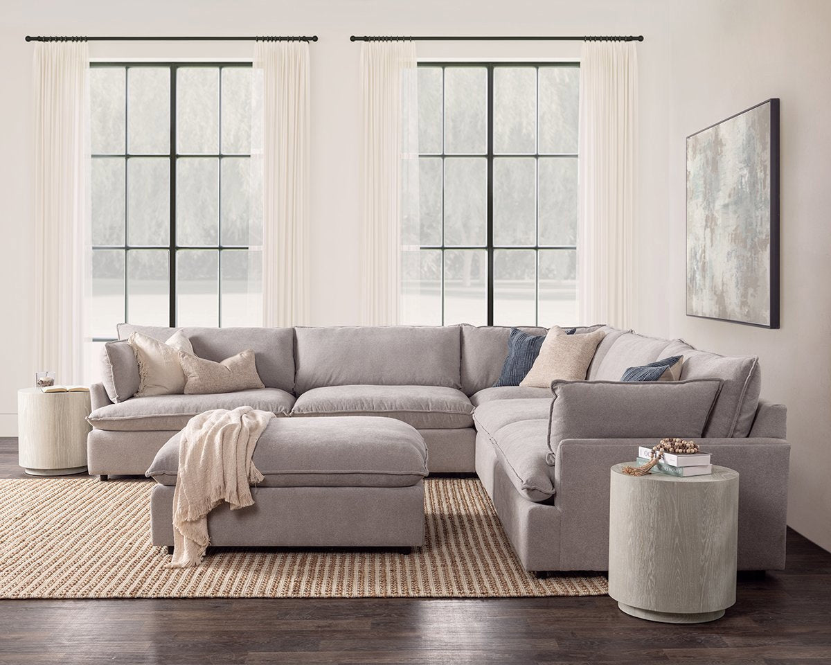 Caplan Upholstered 6pc Modular Sectional w/ Ottoman Elite