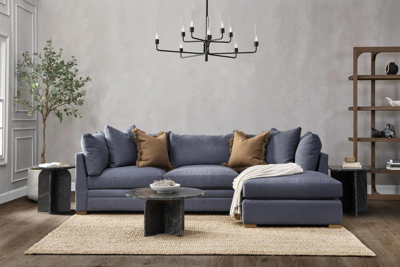 Audrey Upholstered Sofa Chaise Rise
