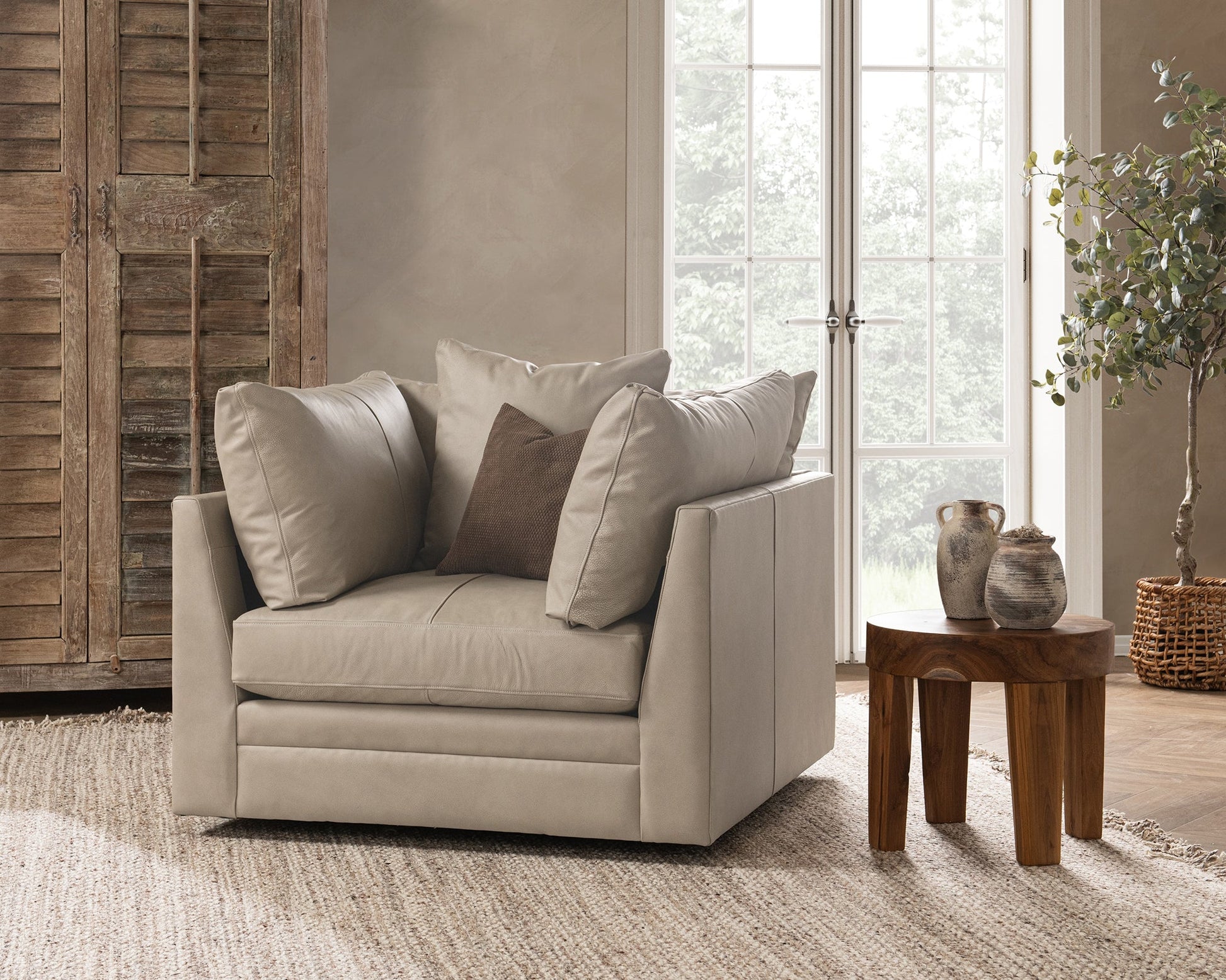 Audrey Swivel Chair - Bliss-Beige