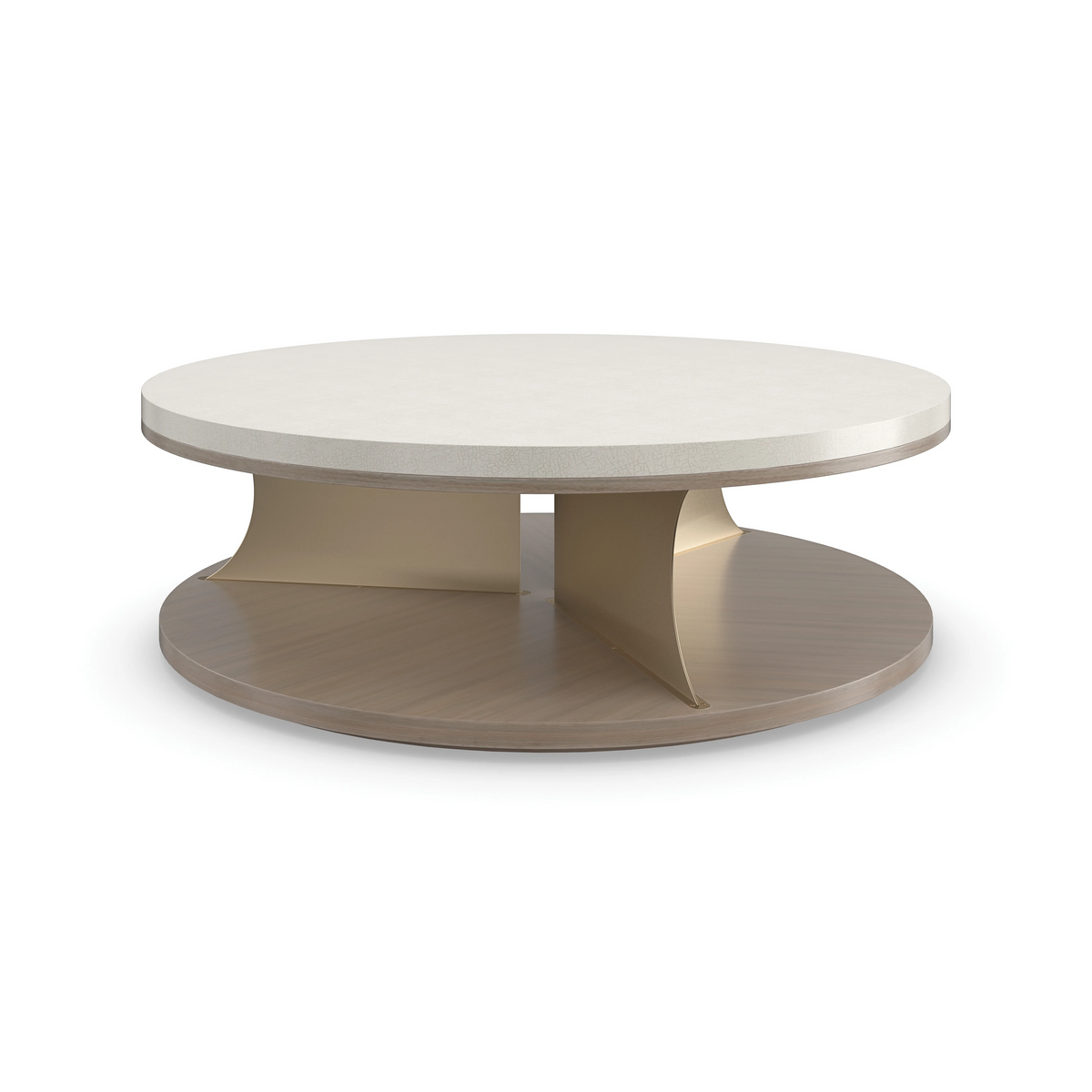Braces Brushed Gold Coffee Table 48" by Caracole - view 6