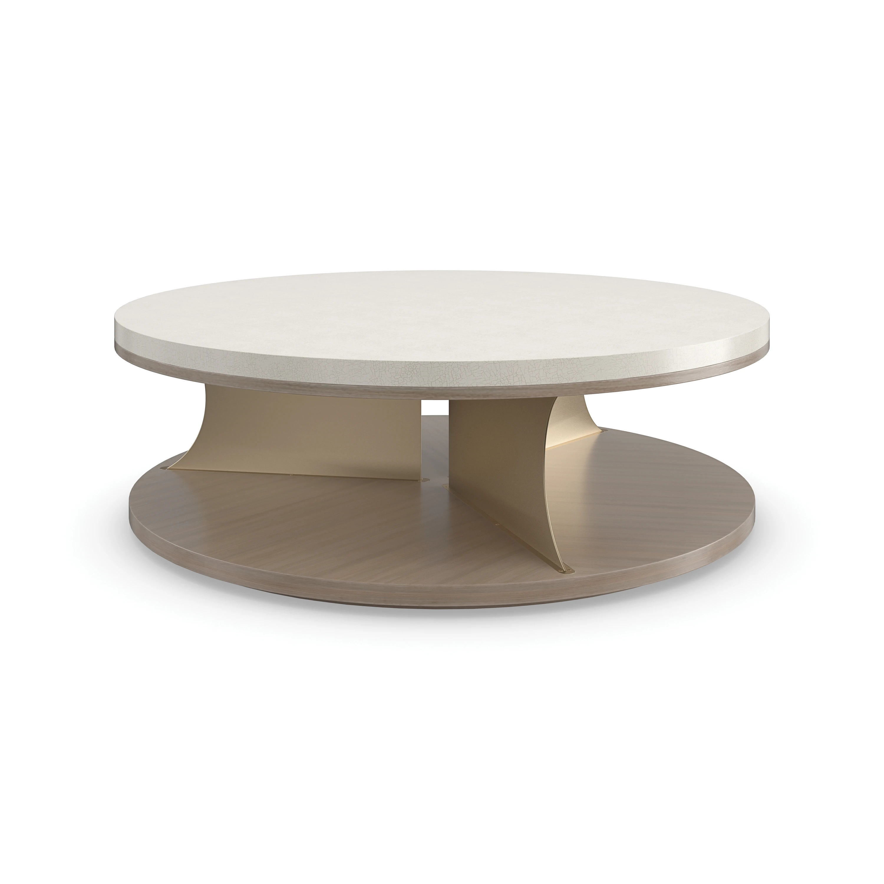 Braces Brushed Gold Coffee Table 48" by Caracole - view 6