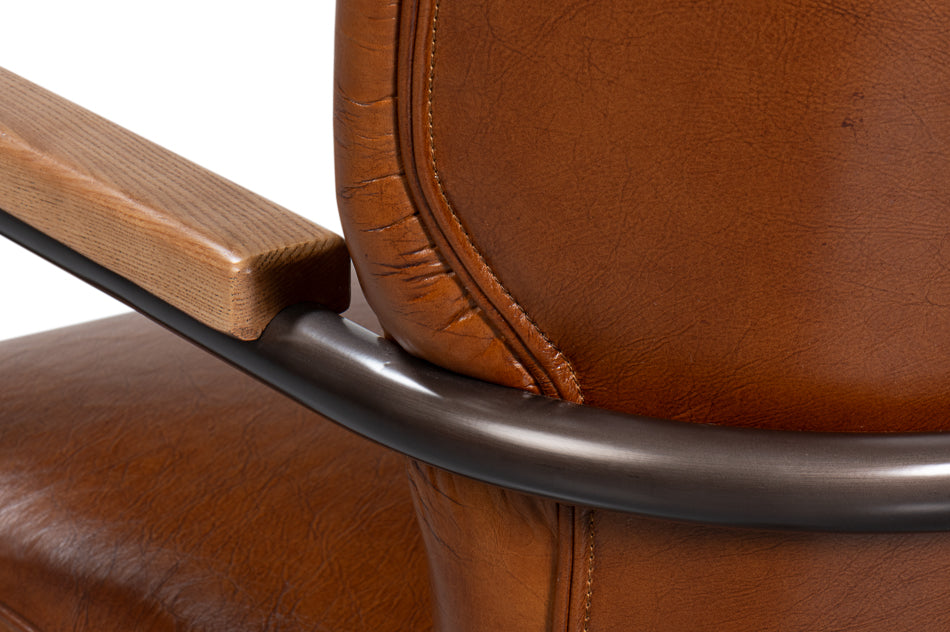 Parker Office Chair, Vintage Havana Lthr by Sarreid Ltd - view 11