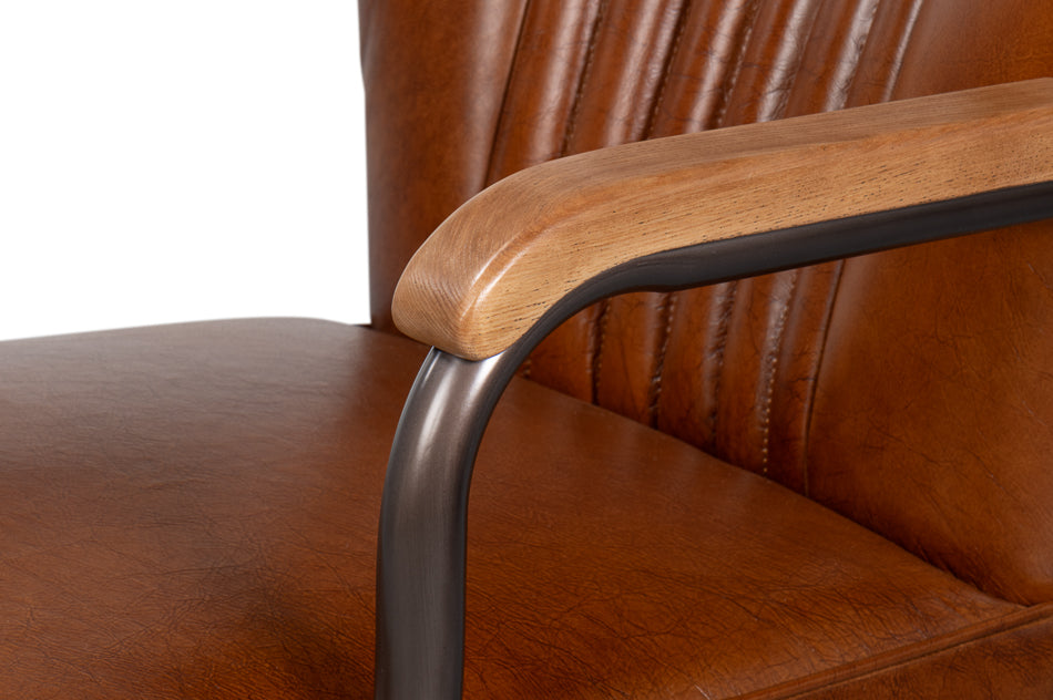 Parker Office Chair, Vintage Havana Lthr by Sarreid Ltd - view 6