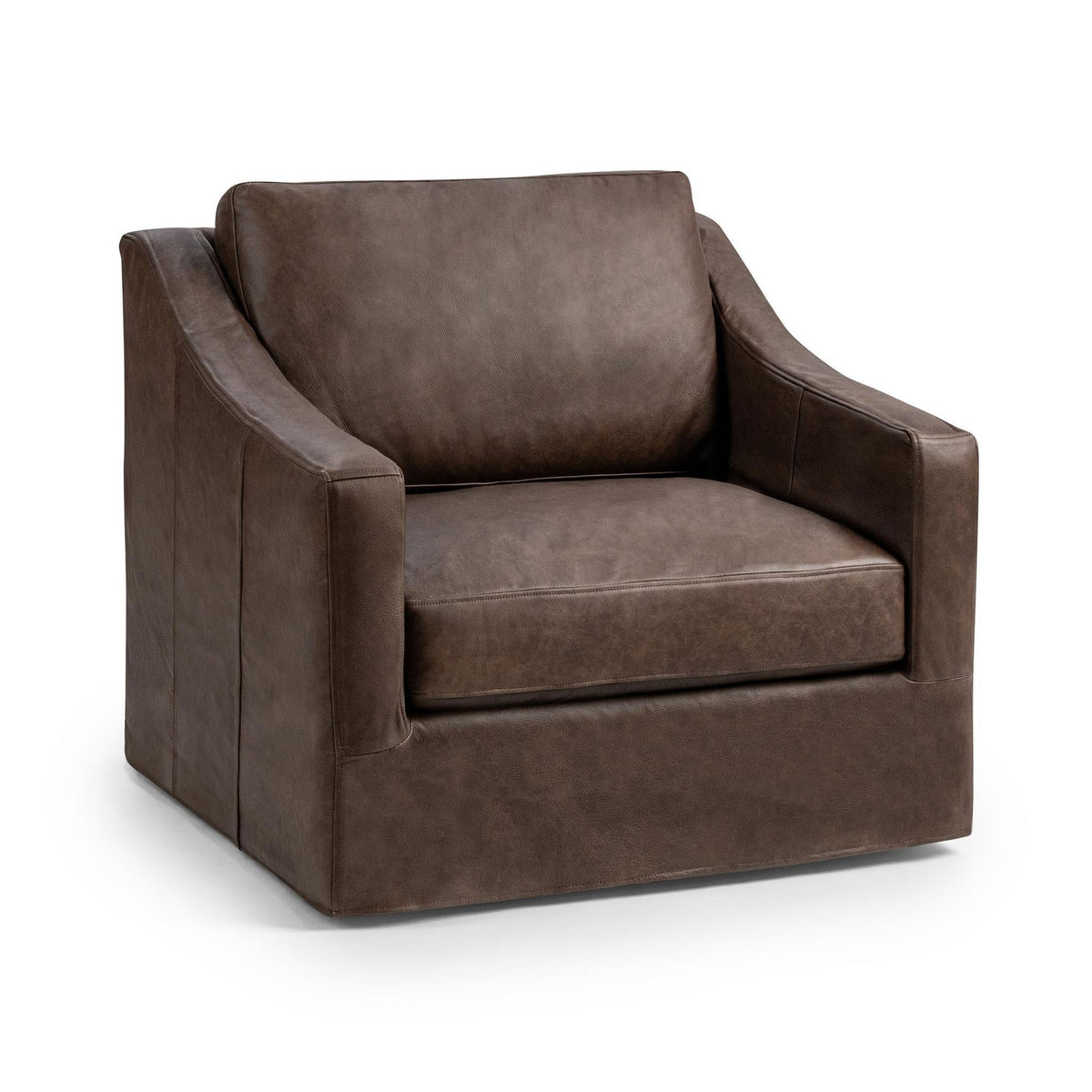 Kipton Swivel Chair - Brown / Leather - Classic Home 5310CUEPBR