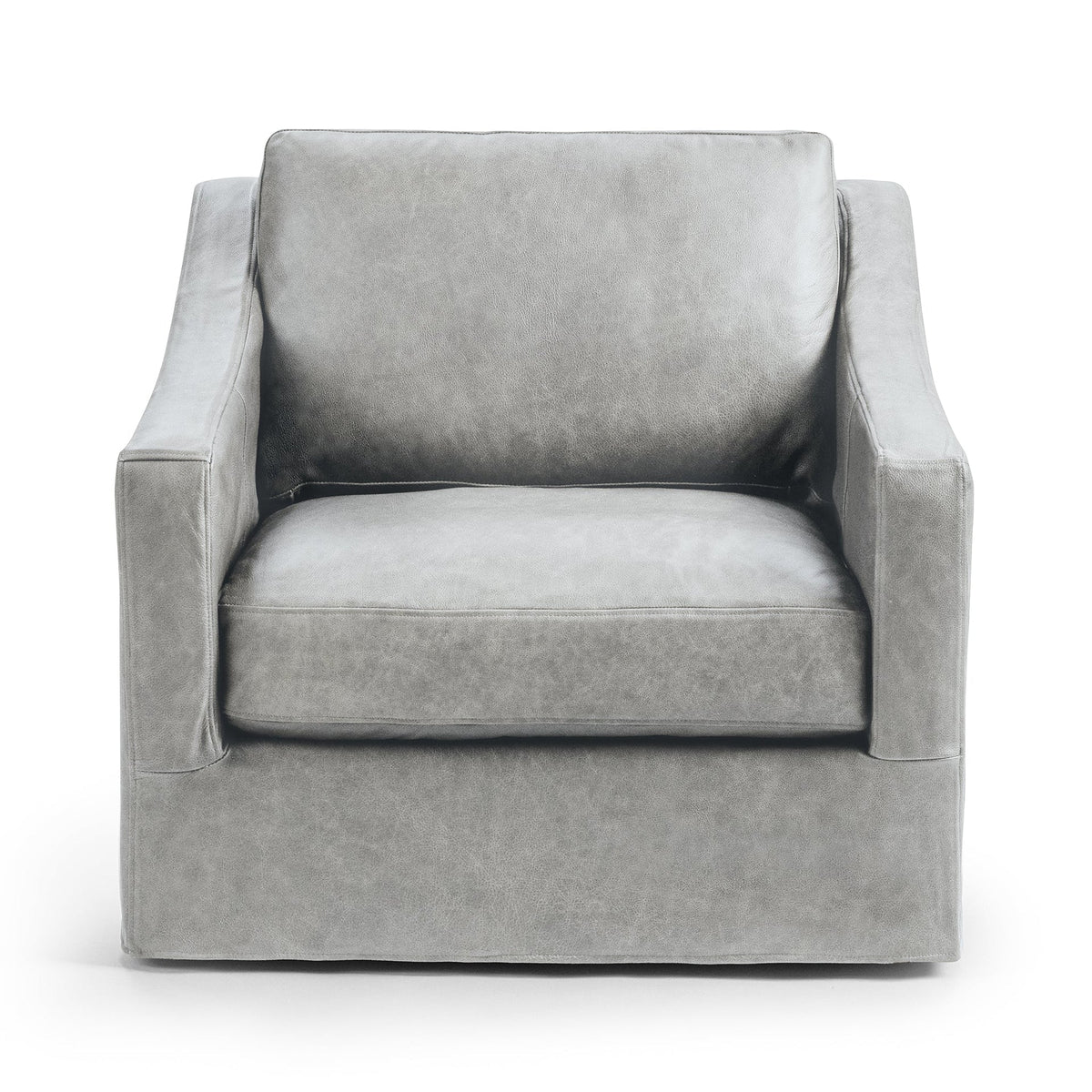 Kipton Swivel Chair - Dove / Leather - Classic Home 5310CUEPDV