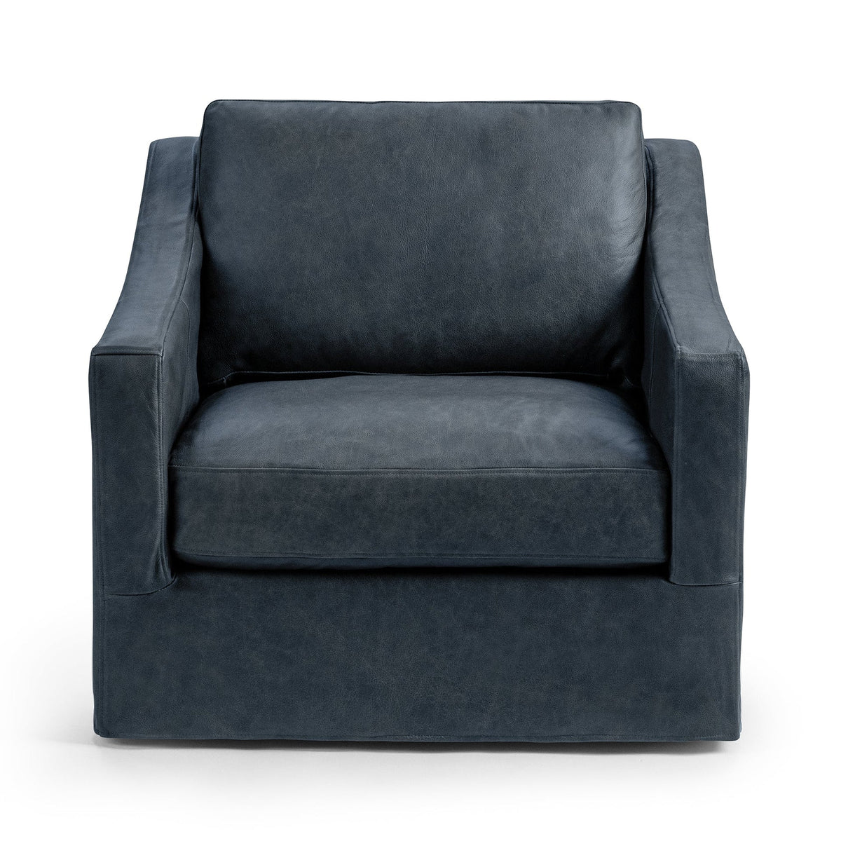 Kipton Swivel Chair - Navy / Leather - Classic Home 5310CUEPNA