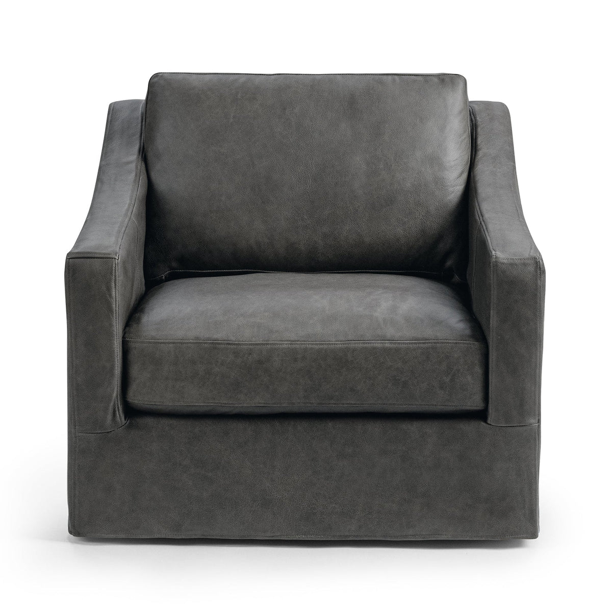 Kipton Swivel Chair - Gray / Leather - Classic Home 5310CULGR