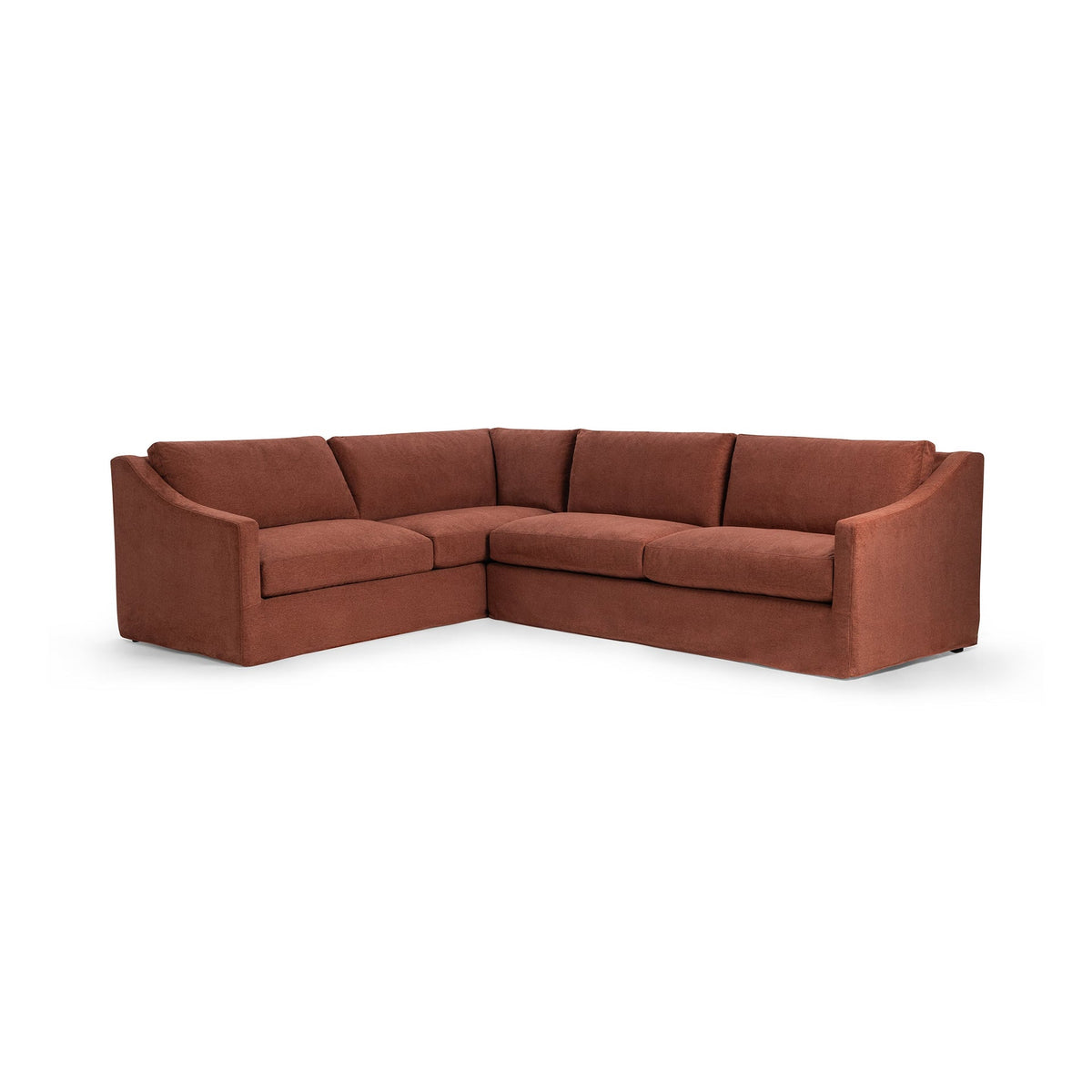 Kipton LAF Corner Sectional - Brick Red / Polyester - Classic Home 5310LSC2201