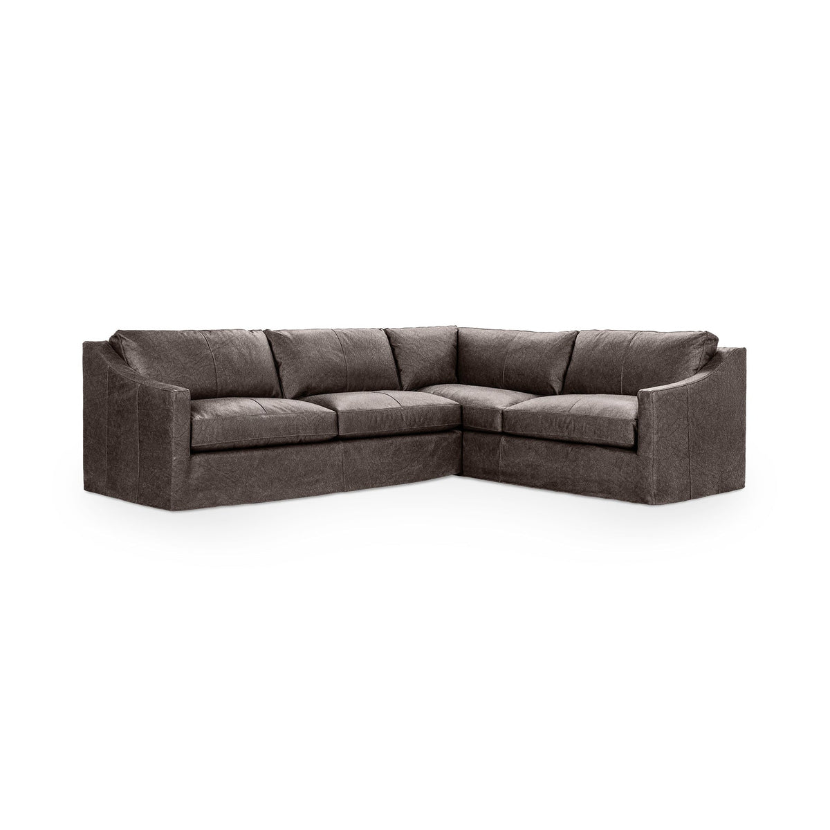 Kipton RAF Corner Sectional - Chocolate / Leather - Classic Home 5310RSC1403