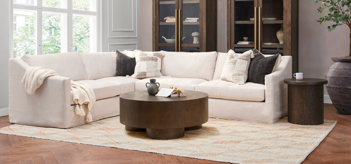 Kipton LAF Corner Sectional - Flax / Polyester - Classic Home 5310SC2DFL