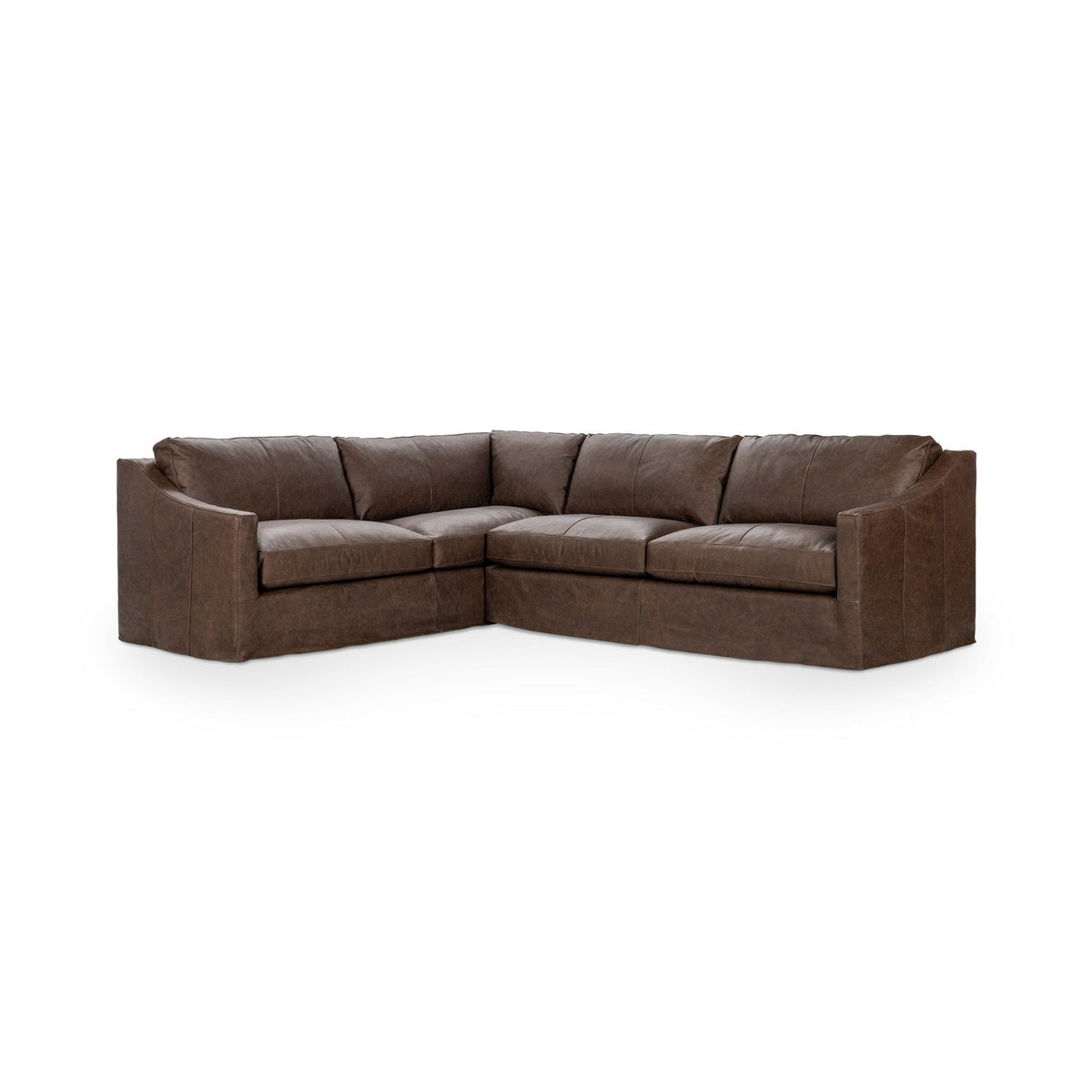 Kipton LAF Corner Sectional - Brown / Leather - Classic Home 5310SC2EPBR