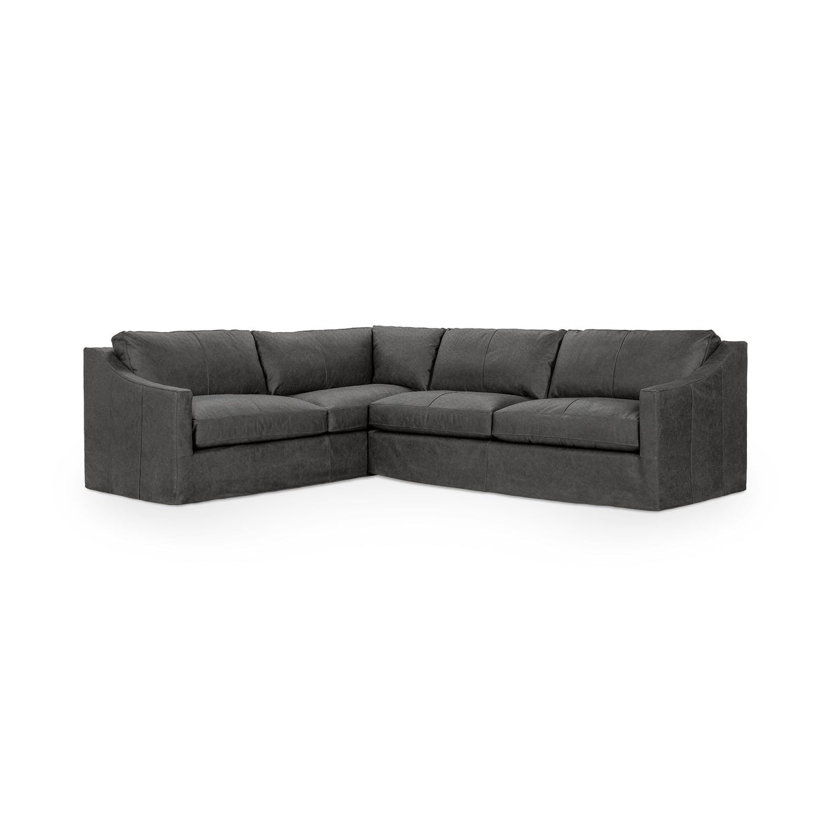 Kipton LAF Corner Sectional - Gray / Leather - Classic Home 5310SC2LGR