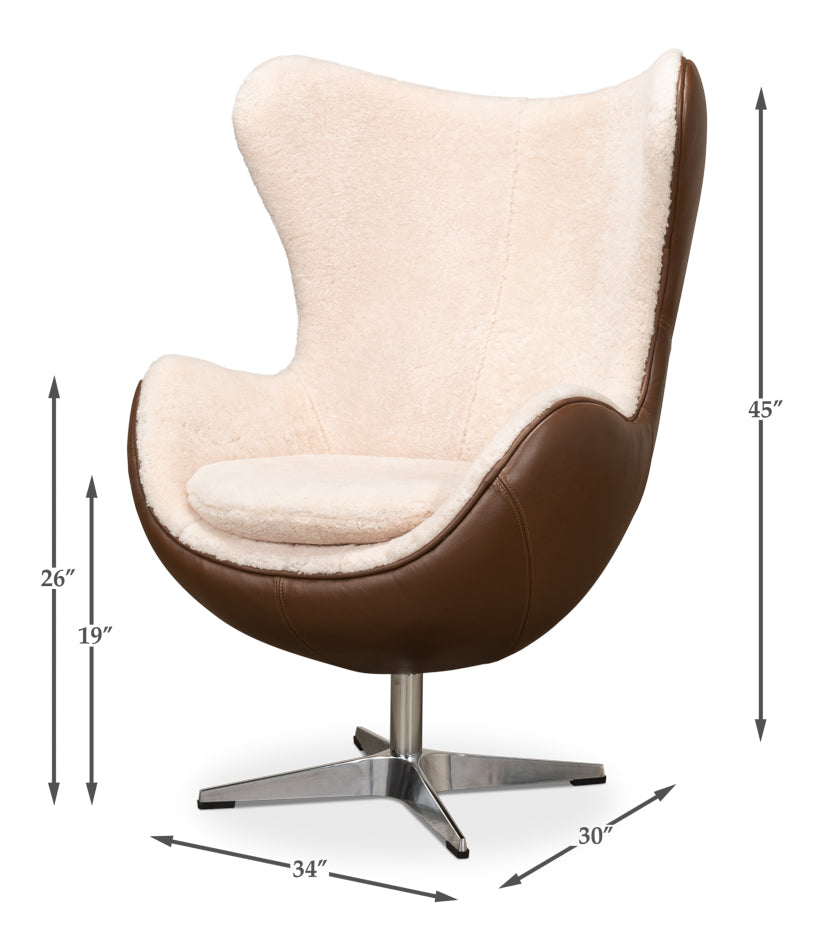 Jacobean Mid 20th Century Egg Chair by Sarreid Ltd - view 5