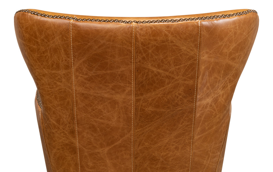 Andrew Jackson Desk Chair, Cuba Brown by Sarreid Ltd - view 8