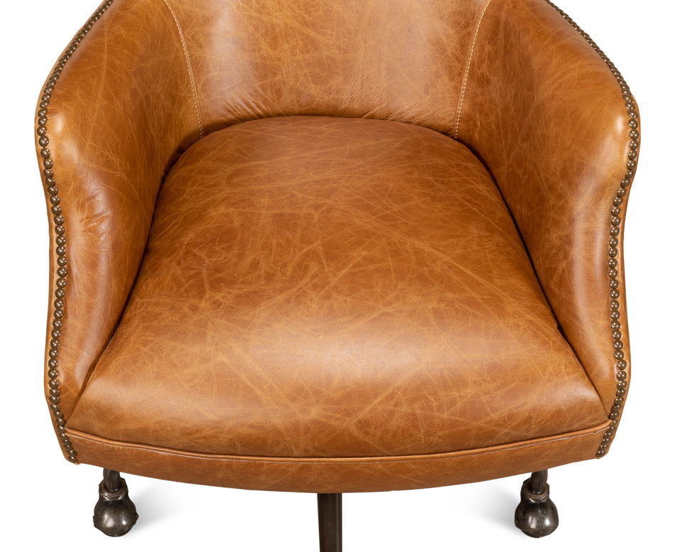 Andrew Jackson Desk Chair, Cuba Brown by Sarreid Ltd - view 10