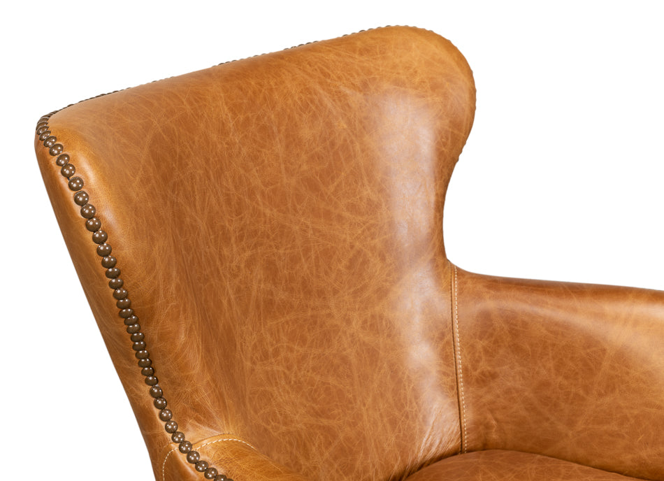 Andrew Jackson Desk Chair, Cuba Brown by Sarreid Ltd - view 11