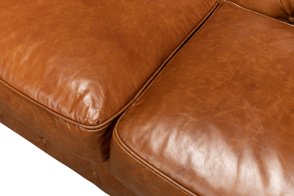 Tufted English Club Sofa, Cuba Brown by Sarreid Ltd - view 11