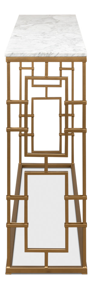 Brass Gate Console Table by Sarreid Ltd - view 8
