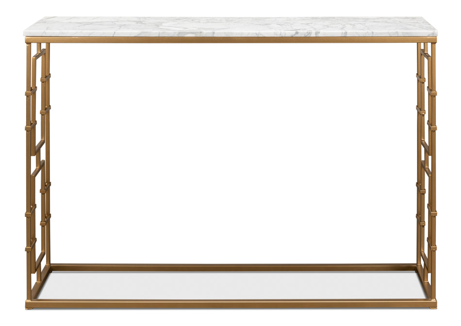 Brass Gate Console Table by Sarreid Ltd - view 2
