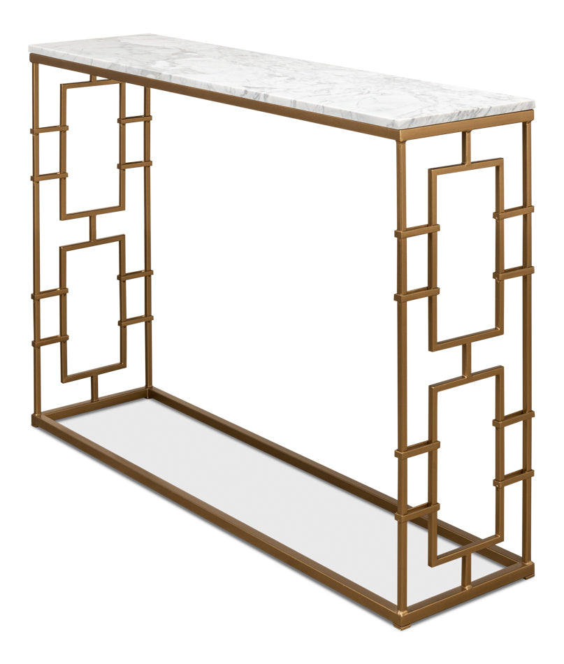 Brass Gate Console Table by Sarreid Ltd - view 3