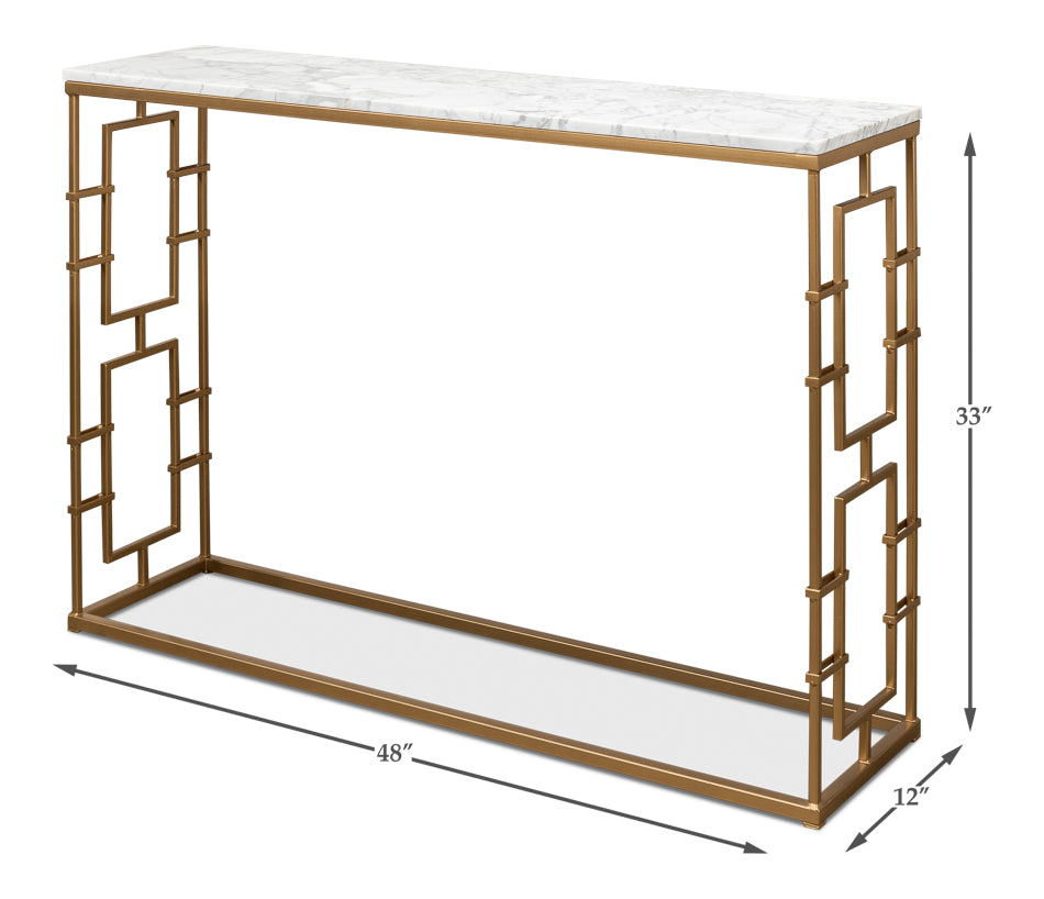 Brass Gate Console Table by Sarreid Ltd - view 6