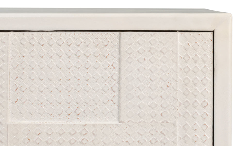 Bronzini Credenza, Embossed White by Sarreid Ltd - view 10