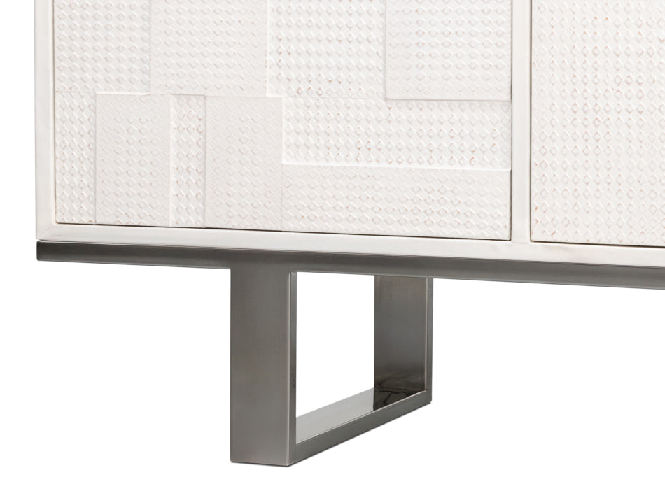 Bronzini Credenza, Embossed White by Sarreid Ltd - view 11