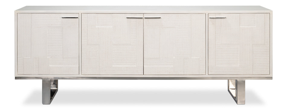 Bronzini Credenza, Embossed White by Sarreid Ltd - view 2