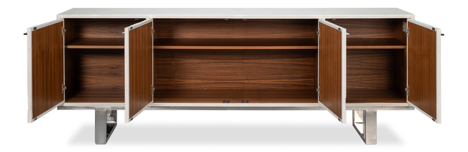 Bronzini Credenza, Embossed White by Sarreid Ltd - view 3