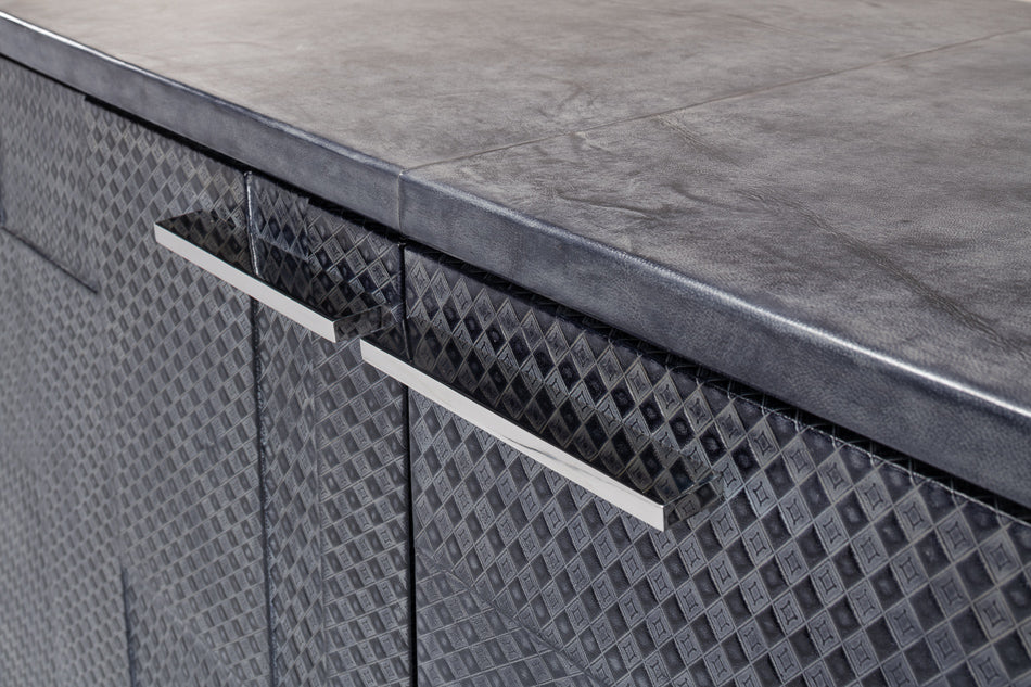 Bronzini Credenza, Embossed Blue/Grey by Sarreid Ltd - view 5