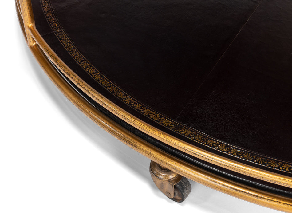 Trolley Round Cocktail Table by Sarreid Ltd - view 7