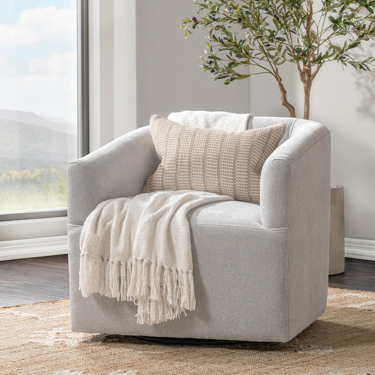 Vernon Upholstered Swivel Chair Elite