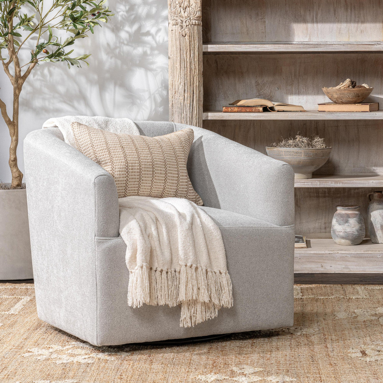 Vernon Upholstered Swivel Chair Elite